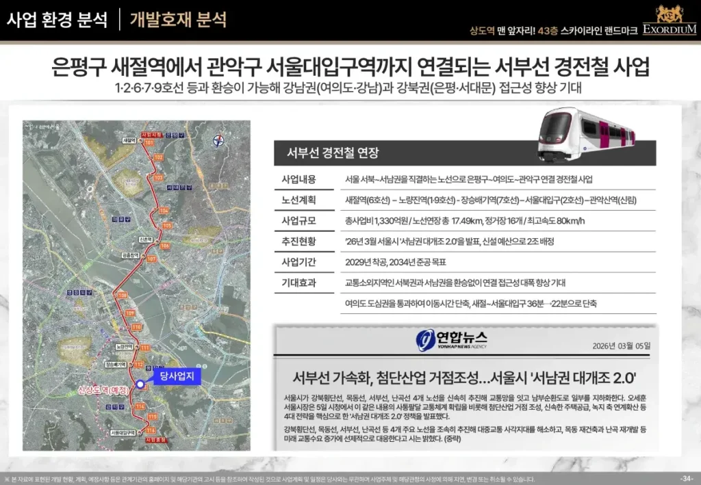 상도역 엑소디움 서부선 노선도